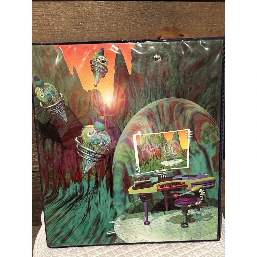 Vintage 1996‎ FuturoCity Mead 3-Ring Binder w Clipboard
